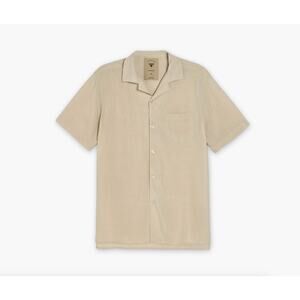 OAS Company Plain Shirt Sand Size M Viscose Resort Shirt